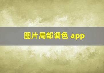 图片局部调色 app